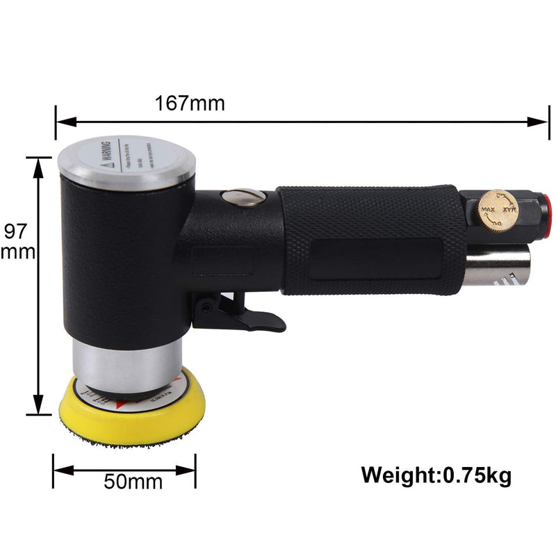 2" and 3" Random Orbital Air Mini Sander - 15,000 RPM Pneumatic Angle Sander, Dual Action Polisher