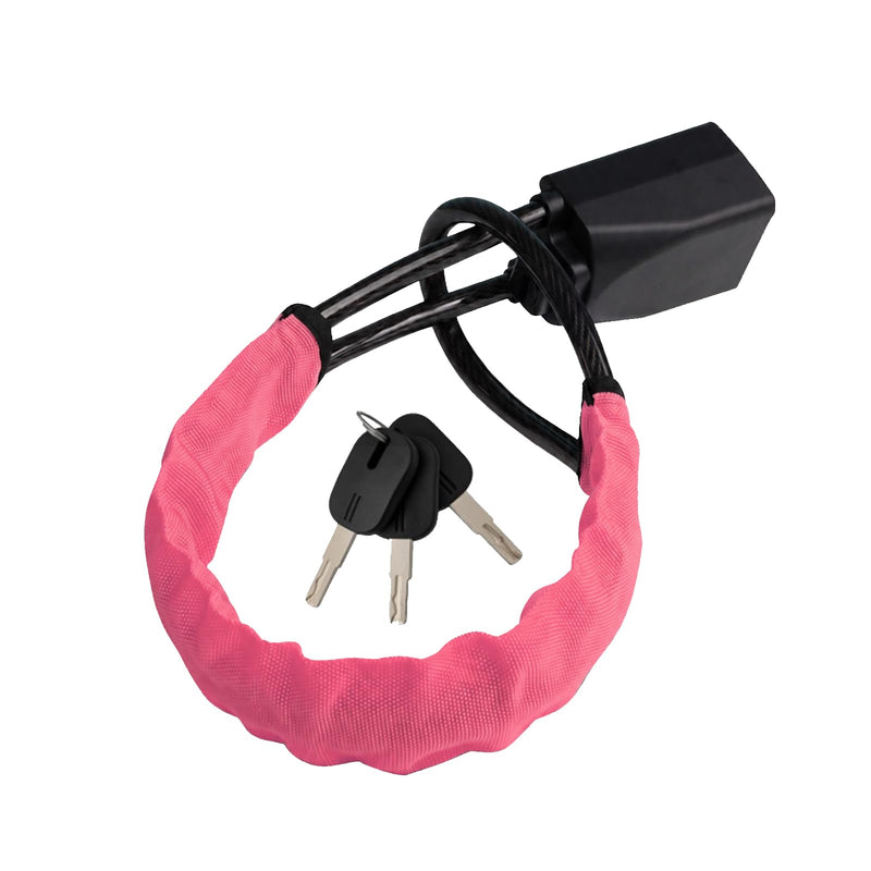 Car Steering Wheel Lock, High-Strength Steel Cable Car Seat Belt Lock, Theft Prevention with 2 Keys for Car Security Fit Most Vehicles Truck SUV Van (Pink) Pink