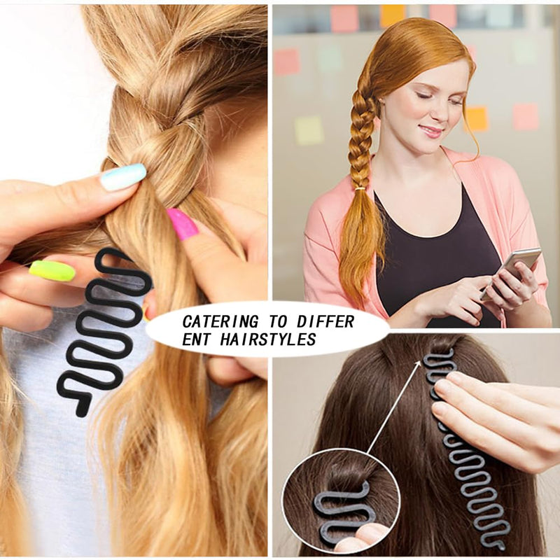  [AUSTRALIA] - 6 Pcs Hair Braiding Kit, Twist Braid Knitting Tool, French Styling Clip, Plastic Bun Maker, DIY Accessories, U Shaped Pins for Girls and Ladies