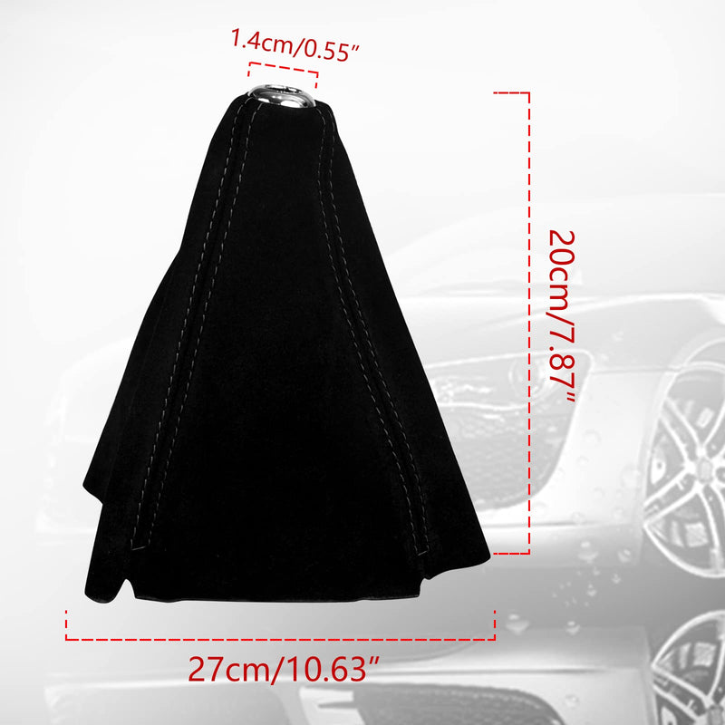 Universal Suede Leather Shift Boot Manual or Auto Gear Shift Cover Black