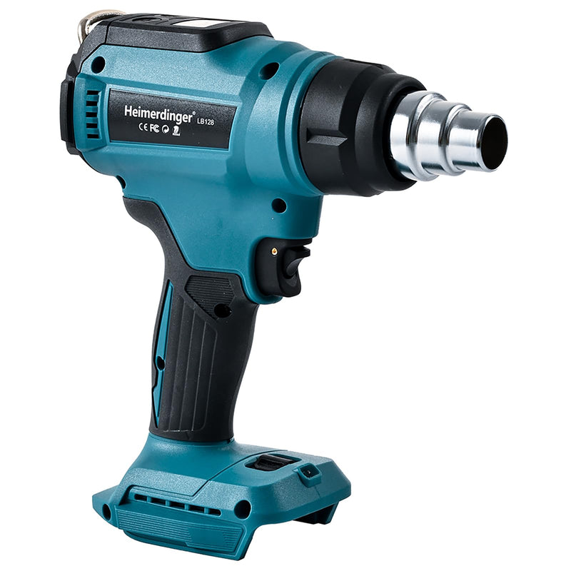 Cordless Heat Gun Compatible with Makita 18V Battery, Max 1202°F Heavy Duty Hot Air Gun with Overload Protection,Fast Heating for Crafting, Shrink Tubing,Vinyl Wrap Lcd Digital Variable Temperature