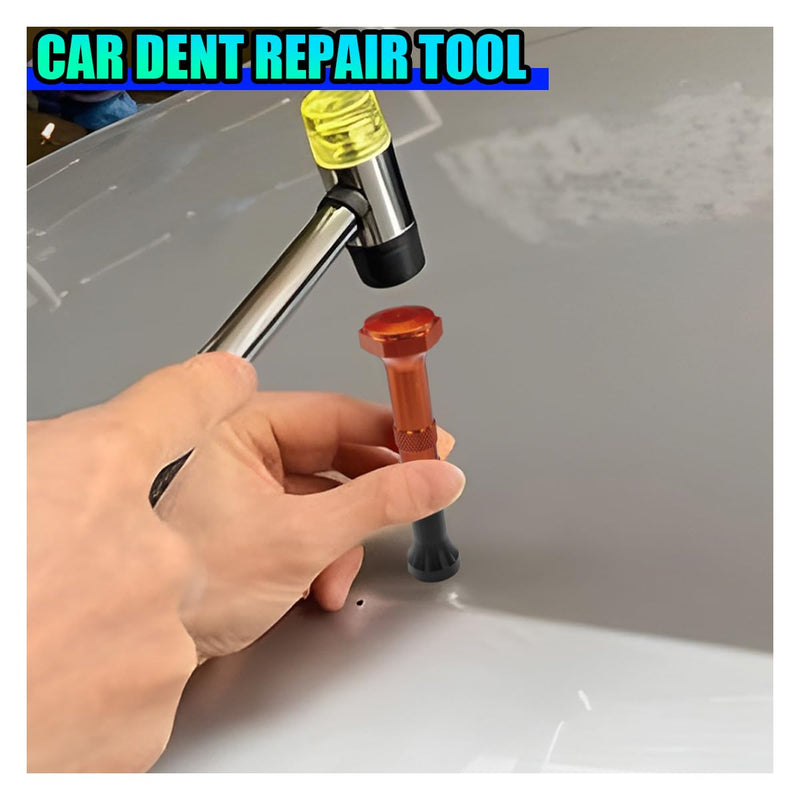 Paintless Dent Repair Kit, 9 Different Shaped Hammer Heads & Metal Tap Down Pen, DIY Vehicle Body Dent Remover Tool Set for RV, SUV, Truck