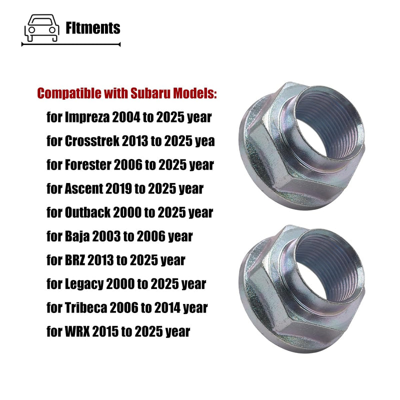2PCS Transmission Axle Nuts Compatible with Subaru Forester Crosstrek Impreza Ascent Outback BRZ Legacy Baja, CV Axle Nut for 902170049