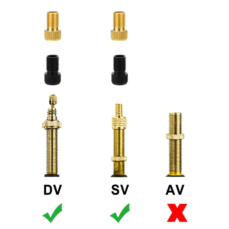 4pcs Presta to Schrader Bike Valve Adaptor, Aluminum Alloy Adapter Converter Bicycle Valve 4 Pcs