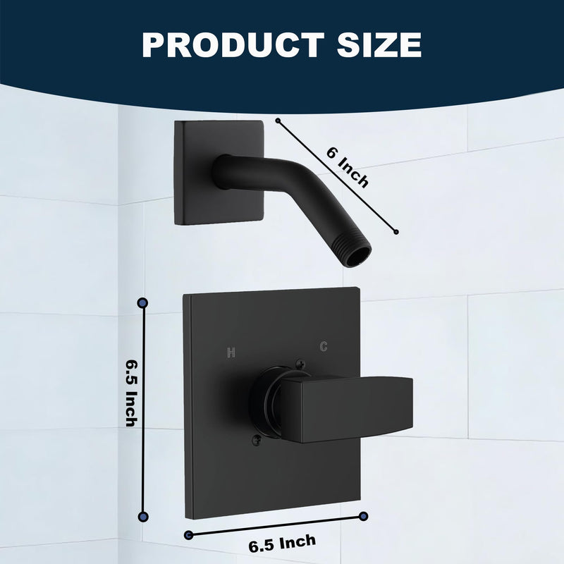 Replacement for Delta 13/14 Series Shower Handle Trim Kit with Shower Arm and Flange, Compatible with Delta R10000 Valve, Matte Black (Cartridge and Valve Not Included)
