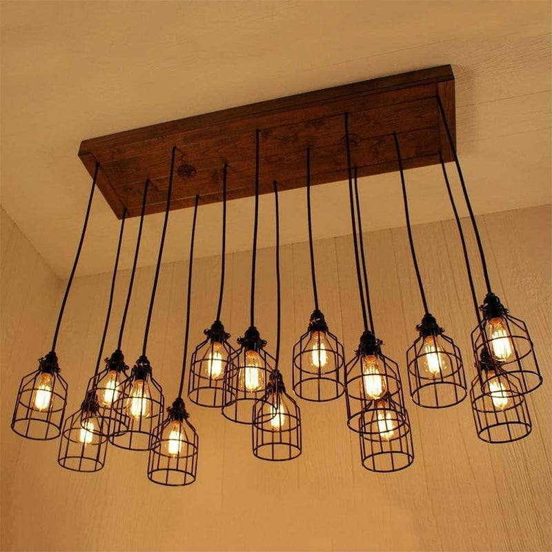 4-Pieces Industrial Vintage Style Metal Lamp Guard Cage for Pendant String Lights and Vintage Lamp Holders Black (4) 4
