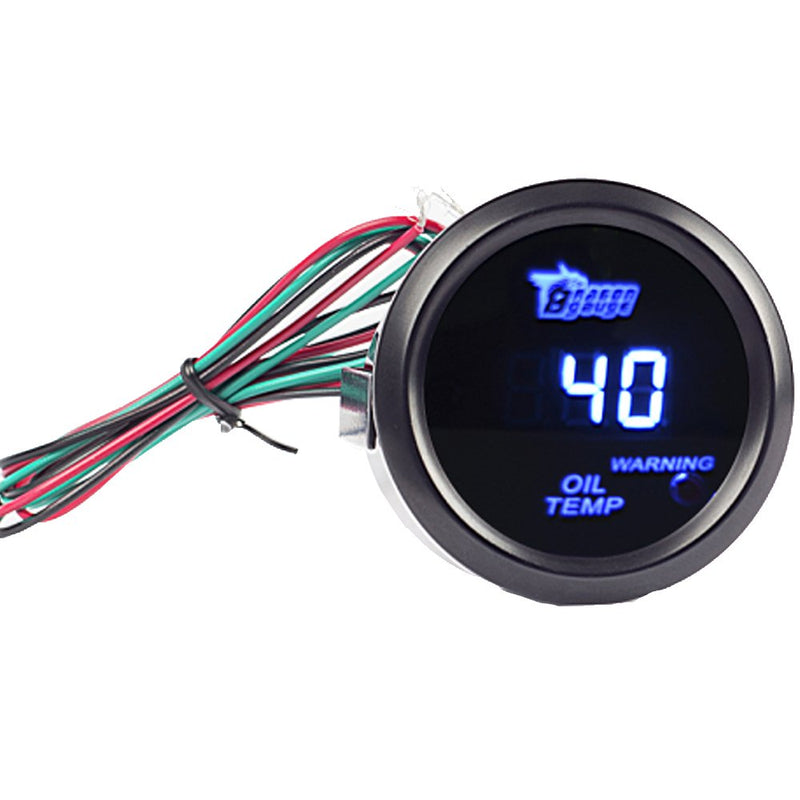 ESUPPORT Car 2" 52mm Digital Oil Temp Gauge Blue LED Light Temperature Meter Automotive
