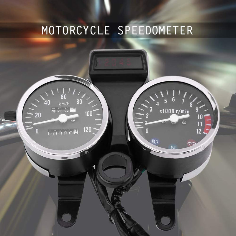 KIMISS Speedometer Gauge, Motorcycle Modified Accessories Speedometer Odometer Tachometer for Suzuki GN125