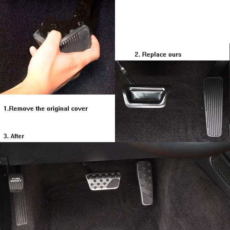 Keptrim for Charger Challenger Chrysler Stainless Accelerator Gas Brake Pedal Pad Kit for 2009-2021 Dodge Challenger Charger Chrysler300, 2pcs Silver