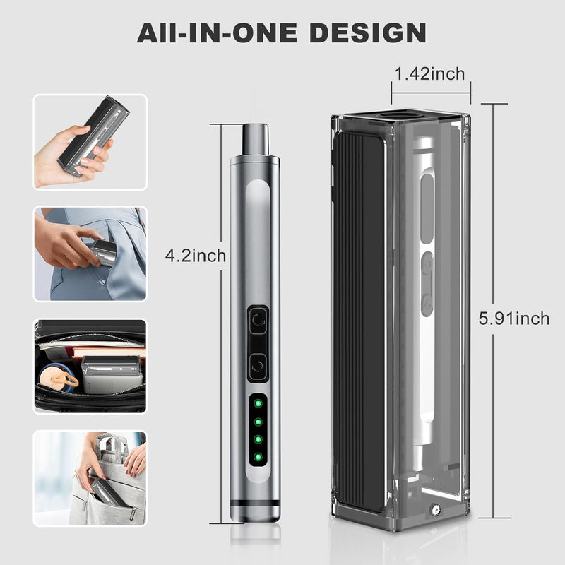 Mini Electric Screwdriver, 41-in-1 Precision Electric Screwdriver Set with 36 Magnetic Bits, Cordless Screwdriver Set, Magnetic Storage, Portable Repair Tool for Electronics Phone Camera Laptop Watch Black Plastic