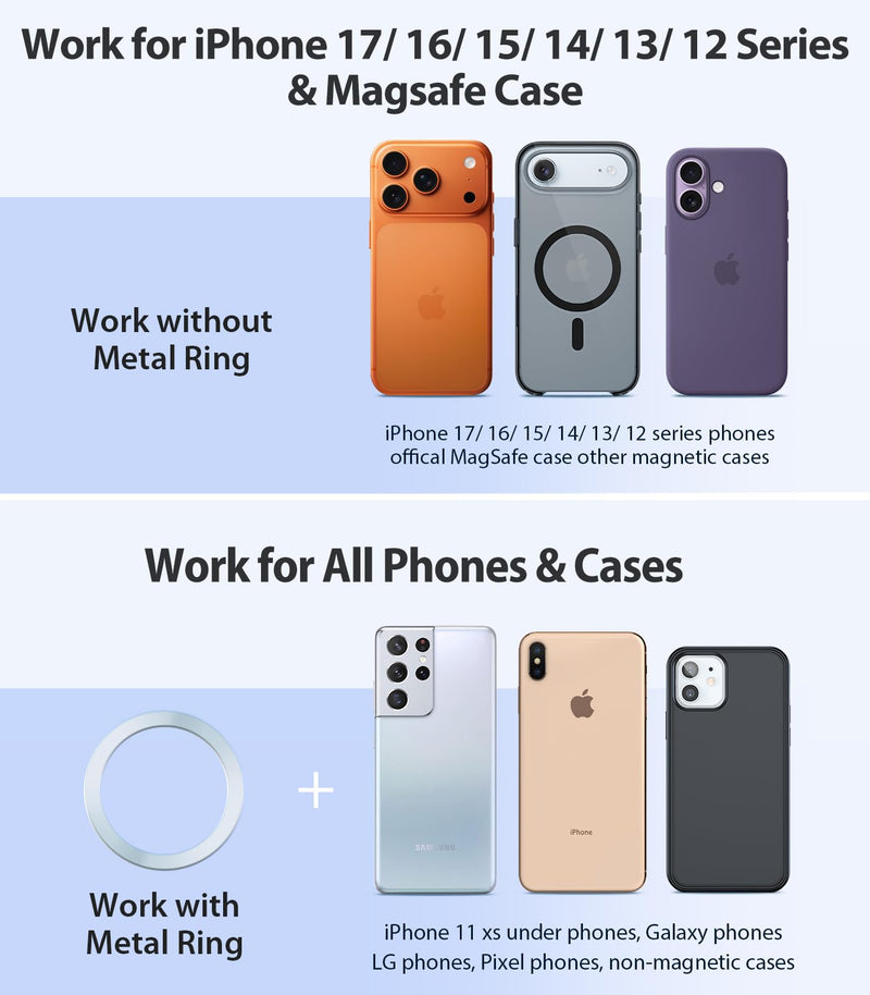 VICSEED for MagSafe Car Mount [Strongest Magnet Power] Car Phone Holder | Magnetic Phone Holder for Car Vent 360 Adjustable Magnetic Phone Mount for iPhone 17 Pro Max 16 15 14 13 12 Plus Mini Purple
