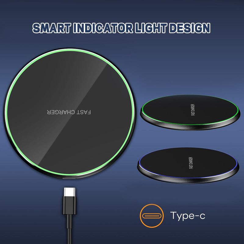 Wireless Charger, 15W Wireless Charging Pad Compatible with iPhone Samsung | 15W Max Fast Wireless Charging Pad Mat for Samsung Galaxy S23/S22/S21/S20/S10, Galaxy Buds 1 PACK
