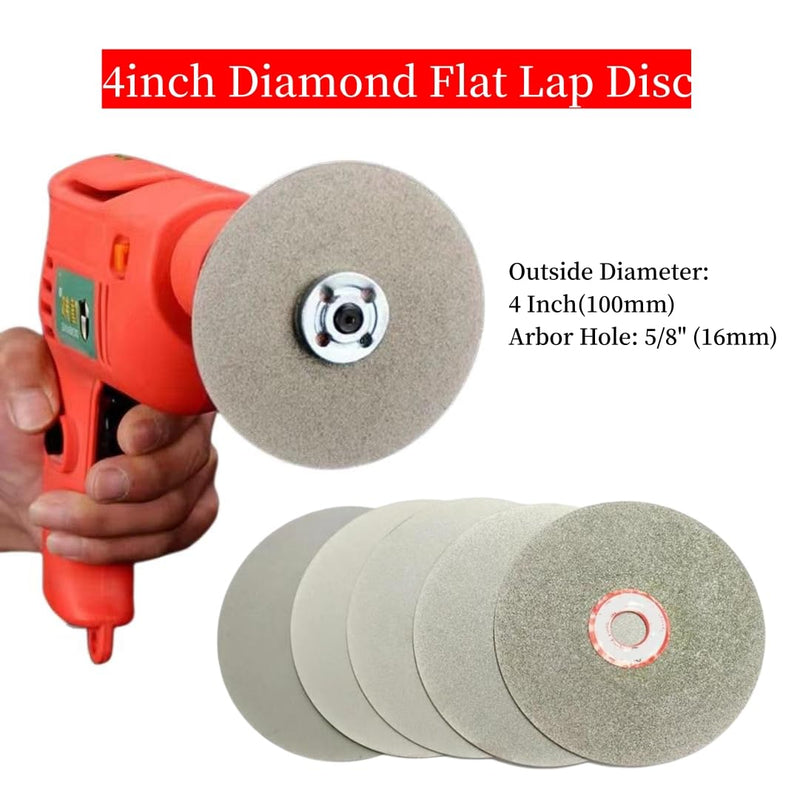 Diamond Flat Lap Disc Set 10 PCS, ENLAYER 4Inch Diamond Polishing Disc 80/100/200/400/600/800/1000/1500/2500/3000 Grit Wheel Lapping Grinding Disc Tool for Cutting or Sanding Stone and Glass