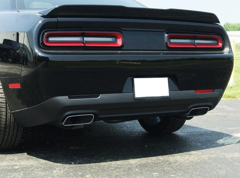 iJDMTOY Blackout Smoked Lens Rear Bumper Reflector Lenses Compatible With 2015-up Dodge Challenger, OE-Spec LH RH Assembly