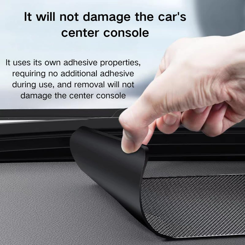 Car Dashboard Anti-Slip Rubber Mat 15.7 x 7.8 Inch Large Non-Slip Pad Super Sticky Grid Texture Holder for Phone GPS Radar Detector Sunglasses Keys Washable & Reusable Universal Car Accessories
