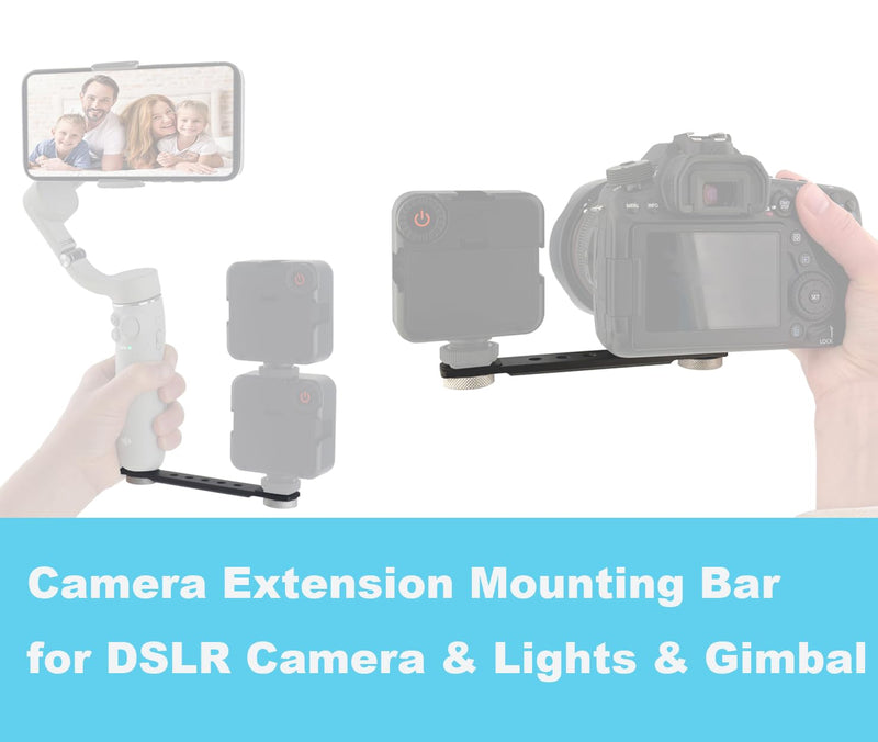 Aluminum 1/4 Camera Extension Bracket for DJI Pocket 3, Tripod Accessories Camera Mic/Flash Bracket with 1/4''-20 Screw