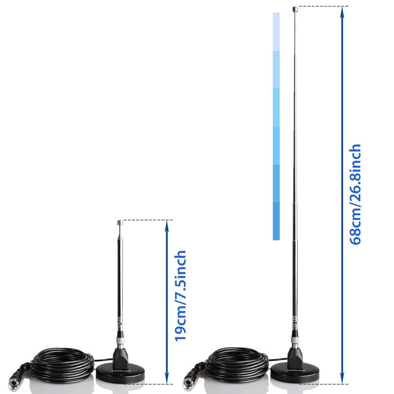 FM Antenna for Stereo Receiver – Magnetic Base, 16ft Coaxial Cable, Retractable, Perfect FM Reception for Home Theater System