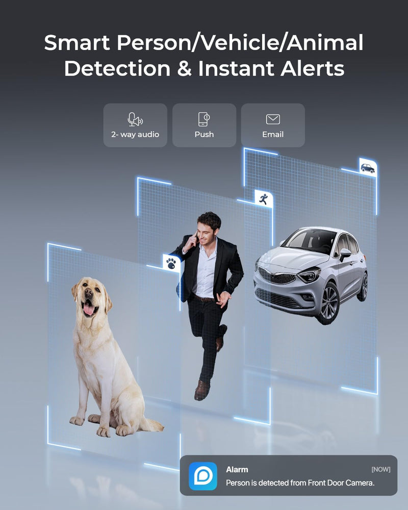 REOLINK 5MP Outdoor Security IP Camera, Turret Surveillance PoE with 2.8mm Lens,130° Diagonal,IK10 Vandal Proof,Smart Detection,Color Night Vision,2-Way Talk,IP67 Weatherproof,RLC-540A