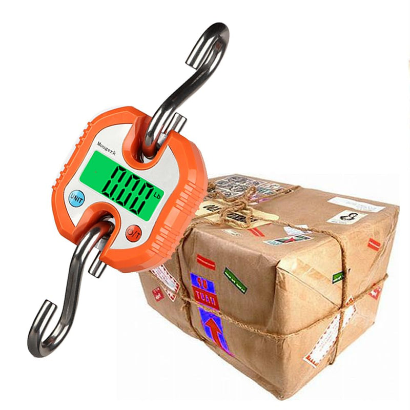 Digital Hanging Scales Portable Heavy Duty Crane Scale 150 kg 300 lb 2 AAA Batteries(Not Included)) (Orange) Orange