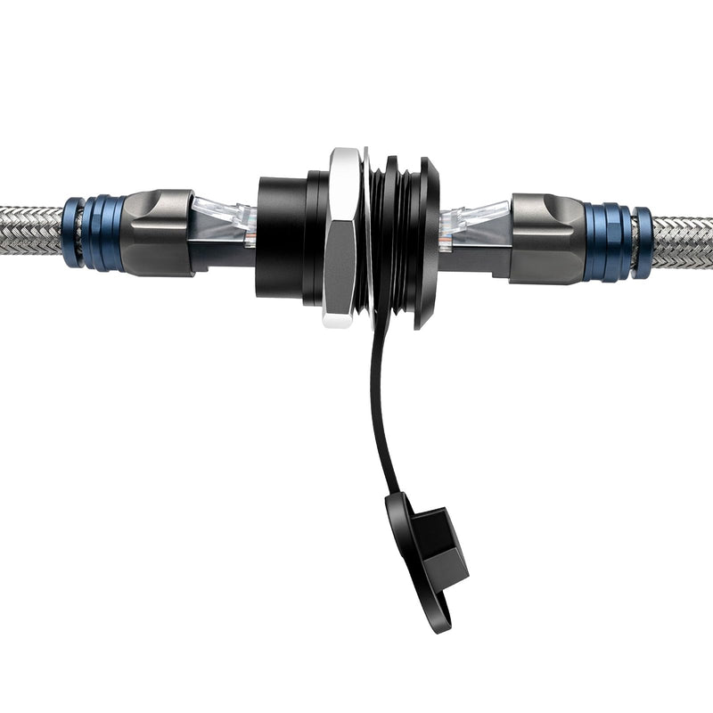 Rj45 Panel Mount Coupler CAT6a Pass-Through Rj45 Connector | RJ45 Shielded Panel Mount Coupler CAT6A Female to Female Bulkhead Extension Interface Adapter