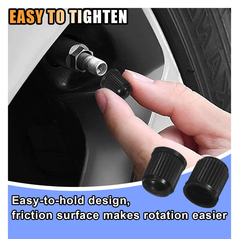 20PCS Tire Valve Stem Caps, Tire Valve Dust Caps Air Caps Cover with O Rubber Seal, Corrosion Resistant Auto Accessories Universal Stem Covers for Trucks Motorcycles Bicycles SUVs (Black) Black