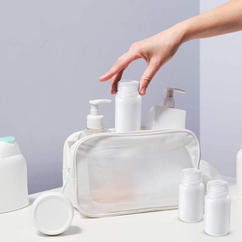 Zhehao 30 Pcs 4 oz Sample Bottle with Cap Wide Mouth Reagent Bottle Plastic Hdpe Jar with Lid Empty Sealed Leakproof Container for Water Oil Lab Classroom Home(Translucence) Translucence