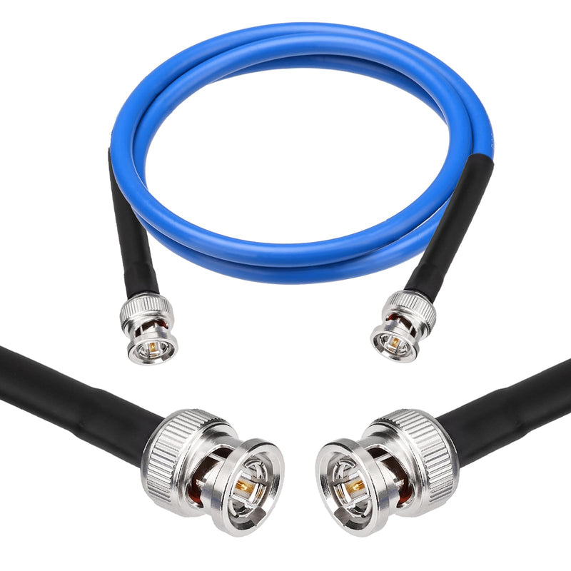 Yuslao 12G SDI Cable 3FT BNC Male to Male Video Coaxial Cable RG6 Coaxial Cable 75 Ohm Ultra Low Loss for 8K 4K 6G-SDI 3G Video Security Camera SDI Converter(Straight,2 Pcs).