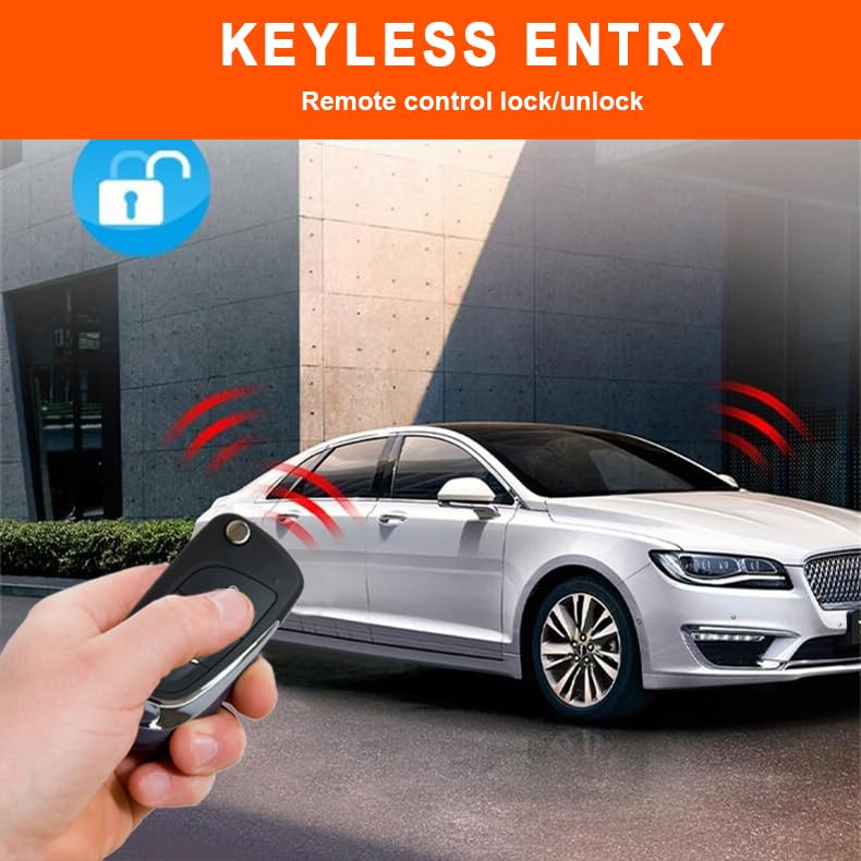 BANVIE ① Car Keyless Entry Security Alarm System + ② Remote Engine Starter + ③ Push to Start Stop Iginition Button 1.without siren