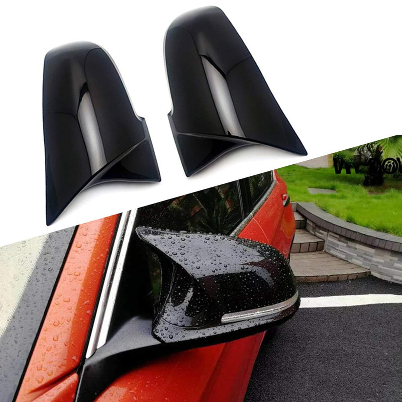 Door Rearview Mirror Cover Cap Replacement for BMW F20 F22 F23 F30 F31 F32 F33 F36 F87 M2 X1 E84 (Glossy Black) Glossy Black