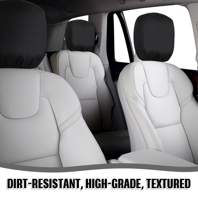 Tallew 4 Pcs Universal Car Headrest Cover Soft Car Seat Rest Cover Protector Fabric Head Rest Coverings for Truck Auto(Black) Black