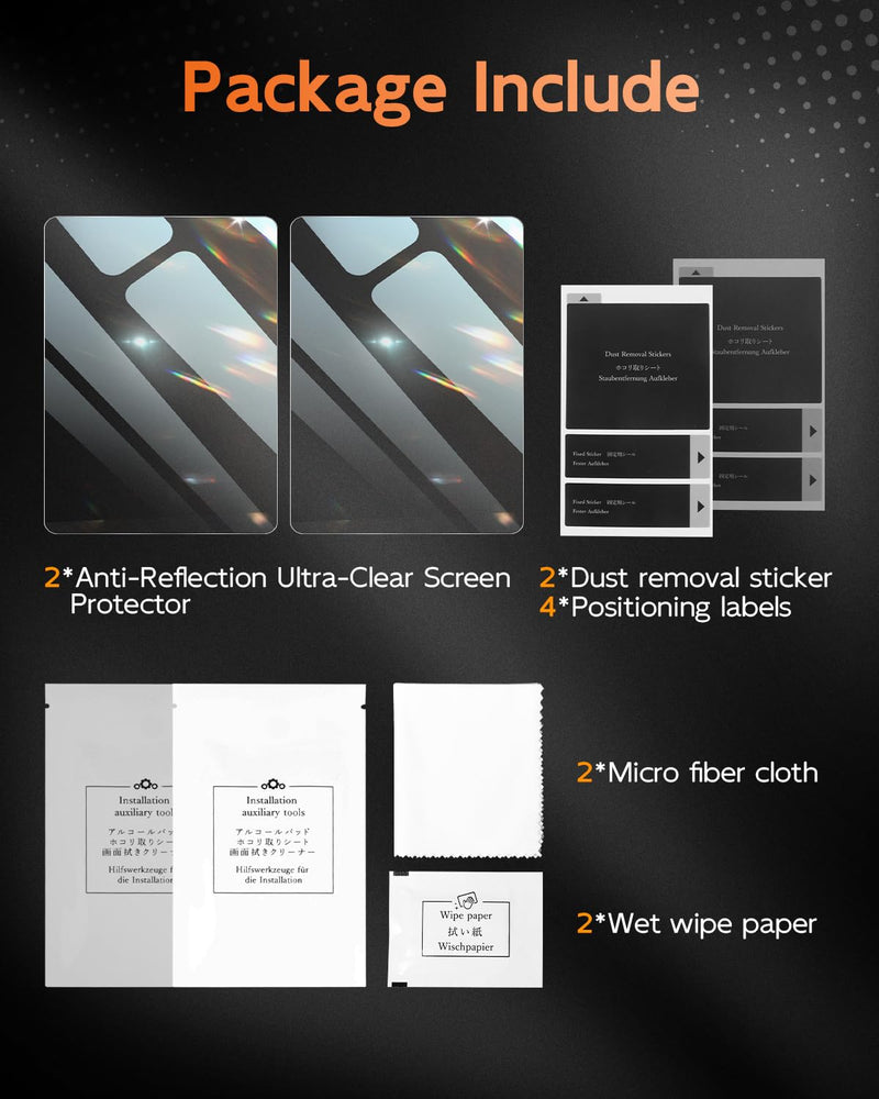 2 Pack Anti-Reflection Screen Protector for Dodge RAM 1500 2500 3500 2022 2023 2024 RAM1500 RAM2500 RAM3500 2019-2024 Accessories Big Horn, Laramie, Limited, Longhorn, TRX 12" AR Ultra-Clear 2PCS 12"(2PCS) Anti-Reflection Ultra-Clear