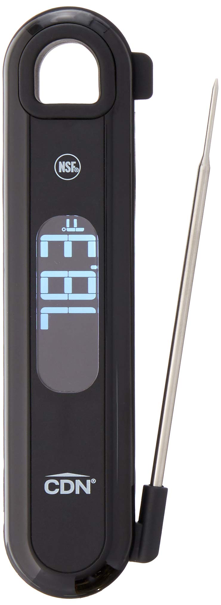 CDN DTF572 ProAccurate® Digital Thermometer - Folding Thermocouple Thermometer - Backlit Easy to Read Display - Stainless Steel Thin Tip Probe, Black Black - Standard Size