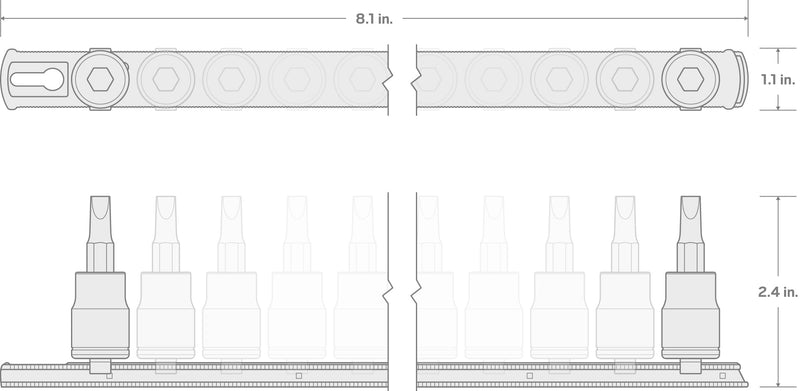 TEKTON Phillips/Slotted Bit Socket Set, 8-Piece | SHB91109