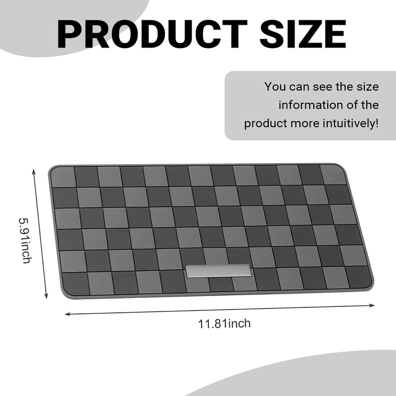 Car Dashboard Anti-slip Mat, Anti-slip High-temperature Resistant Dash Mat, 11.8" x 6" Multifunctional Center Console Storage Mats, Universal for Most Cars, Trucks, SUVs (Gray)