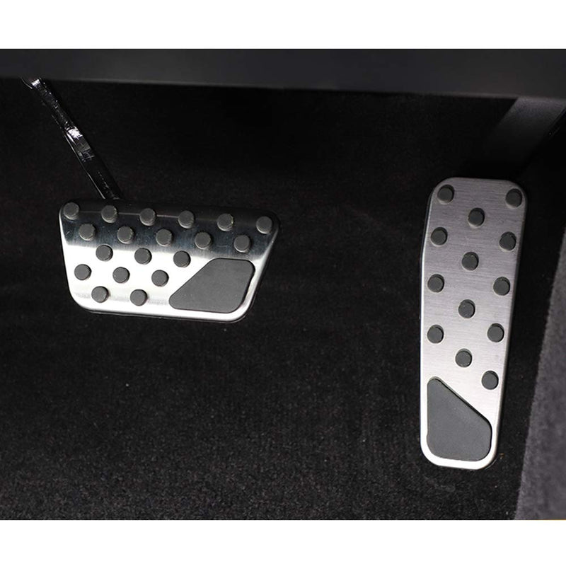 Keptrim for Charger Challenger Chrysler Stainless Accelerator Gas Brake Pedal Pad Kit for 2009-2021 Dodge Challenger Charger Chrysler300, 2pcs Silver