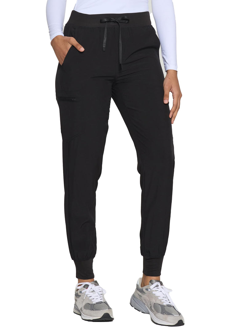 COZYFIT Womens Scrub Pants - Soft Stretch Yoga Style with 5 Pockets, Slim Fit Jogger Scrubs Pants for Women Standard 3X-Large Black