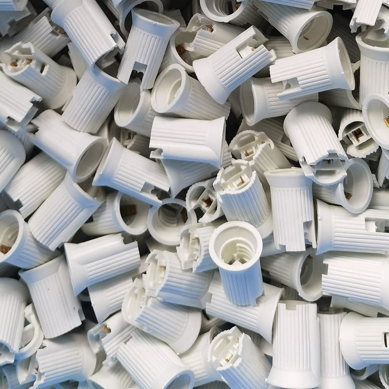 100PCS C7 E12 Replacement Bulb Sockets, C7 White Socket SPT-1 Christmas String Light Replacement lamp Holder(E12, White)
