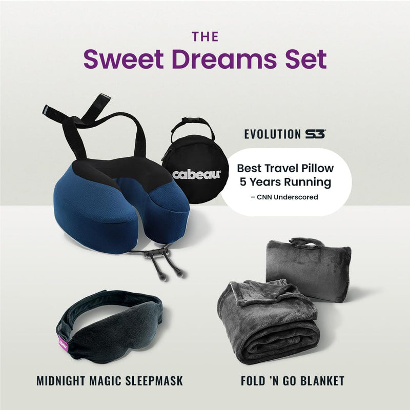 Cabeau Evolution S3 Travel Pillow – Straps to Airplane Seat – Ensures Your Head Won’t Fall Forward – Relax with Plush Memory Foam – Quick-Dry Fabric Keeps You Cool and Dry (Indigo)… Indigo