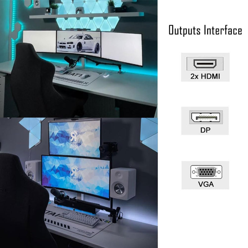 GT 730 4GB Graphics Card, Dual HDMI, DisplayPort, VGA, DDR3 64-bit, Low Profile Video Card PC, DirectX 12, Computer GPU, Low Power, PCI Express x8