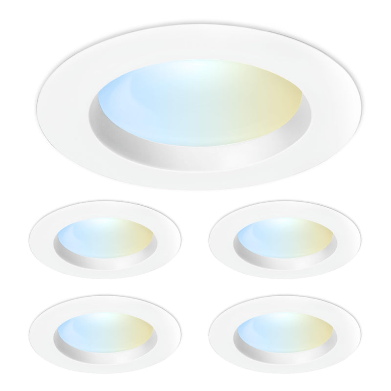 Feit Electric 4 Inch LED Recessed Downlight with Lumen Select, 75W Equivalent, Dimmable, 775 Lumens, 5CCT Selectable White 2700K–5000K, 90+ CRI, 50,000-Hour Lifetime, LEDR4HO/6WYCA/4, 4 Pack 4-Inch High Output