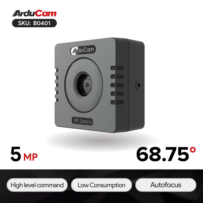 Arducam Mega 5MP SPI Camera, Autofocus Arduino Camera Module, Compatible with Any MCU, Arduino UNO Mega2560 Board, Raspberry Pi