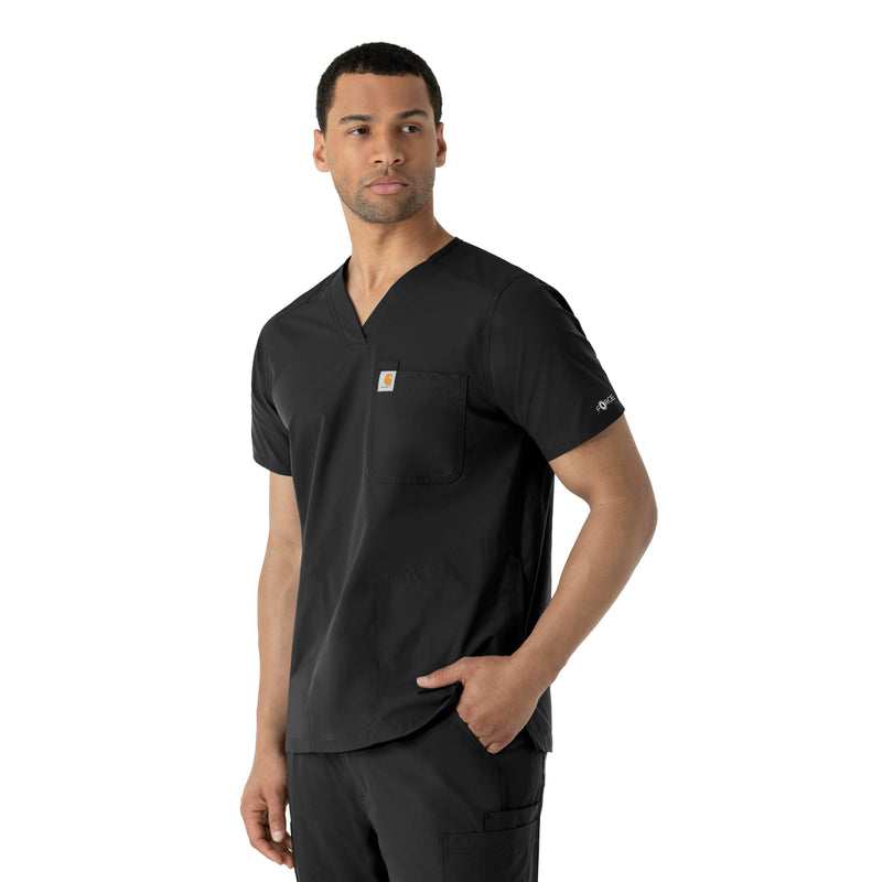 Carhartt Scrubs C16113 Force® Modern Fit V-Neck Top Large Black