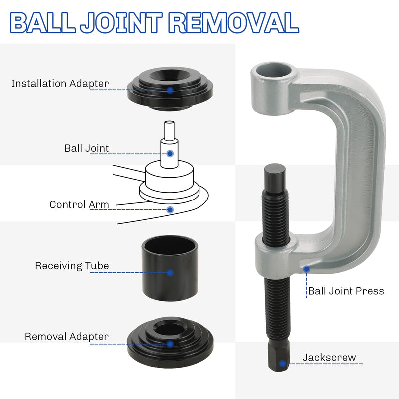Heavy Duty Ball Joint Press and U Joint Removal Tool Kit | Ball Joint Separator Tool for U Joint and Brake Anchor Pin Tools, for 2WD and 4WD Cars and Light Trucks