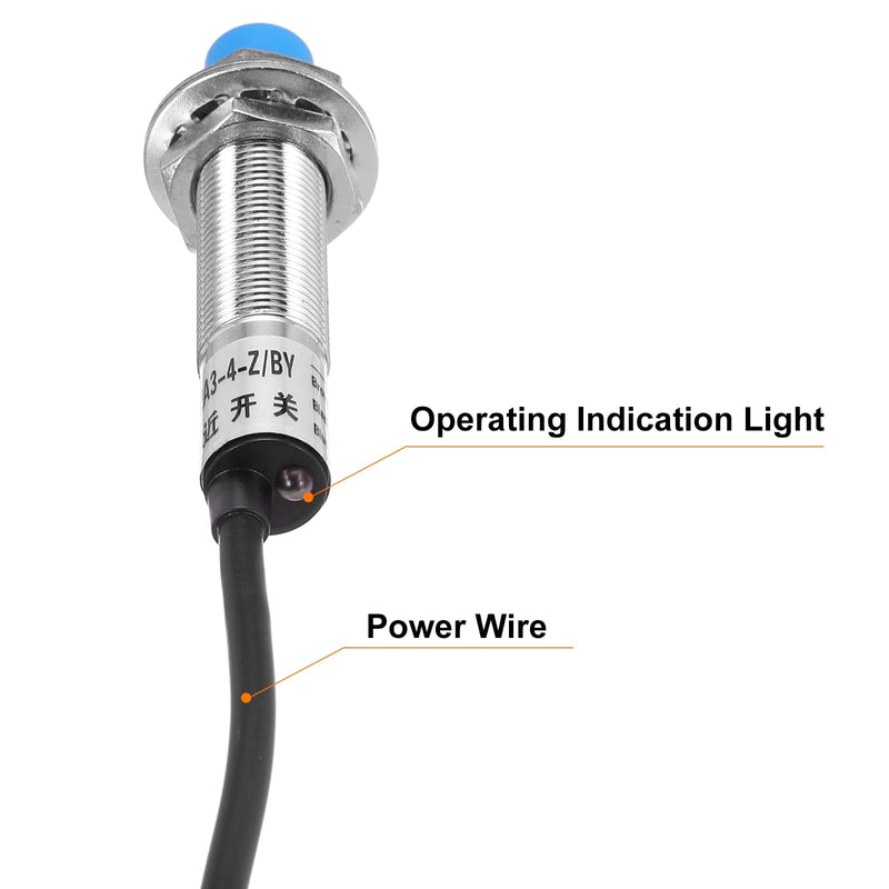 MECCANIXITY M12 Approach Sensor Inductive Proximity Sensor Switch NO Normally Open PNP 4mm Detection Distance, DC 6-36V LJ12A3-4-Z/BY, 3.3ft, 5Pcs 5