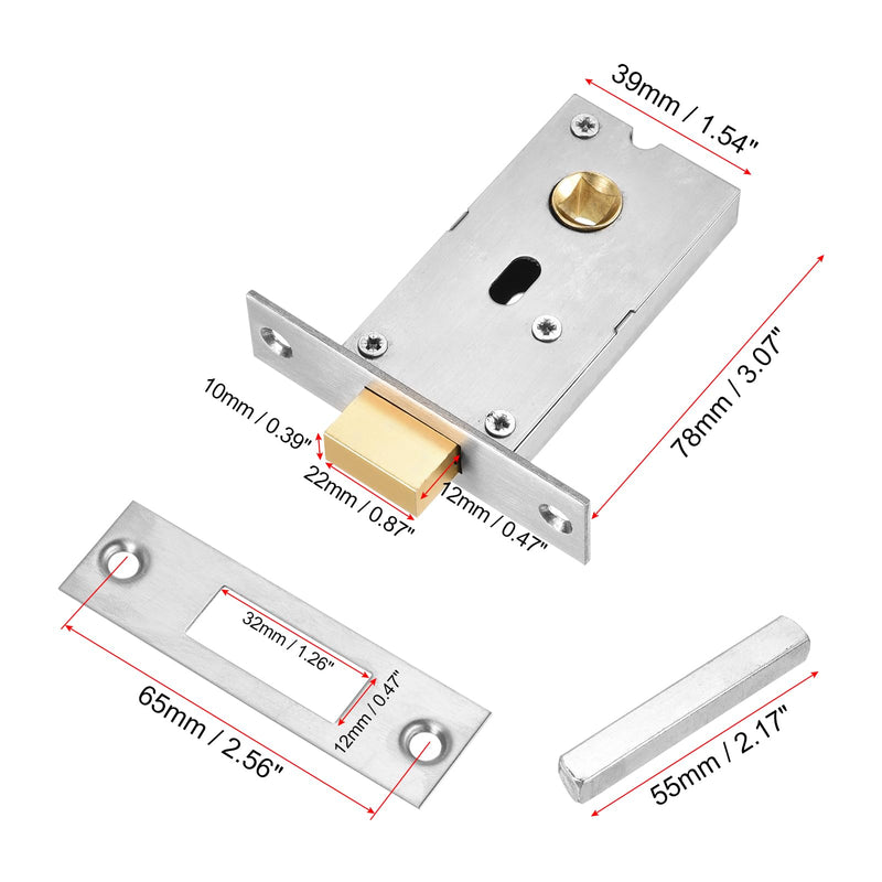 PATIKIL Round Recessed Door Lock, Stainless Steel 304 Hidden Recessed Cup Door Handle Furniture Pulls Latch Knob for Privacy Pocket Door Lockers, Brass