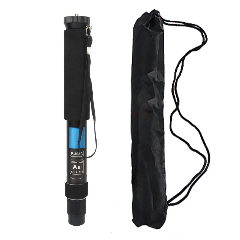 63Inch Camera Monopod, P308A 8 Sections Telescopic Video Monopod with Feet, Portable Travel Selfie Stick, Telescopic Extension Pole, Hiking Stick Monopod