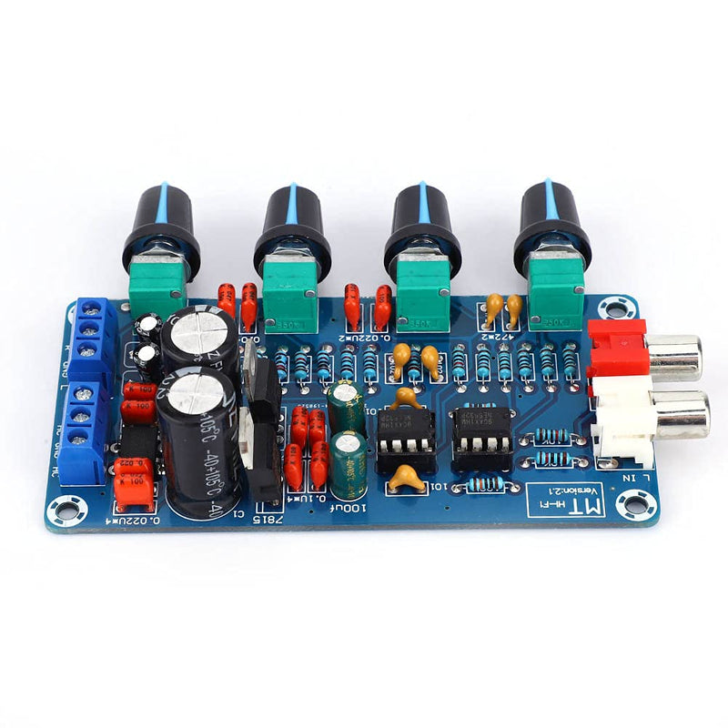 Generic NE5532 Preamplifier Board 10X Stereo Preamp with Treble Mediant Bass Volume Control for Dual AC 12V-18V Power Supply