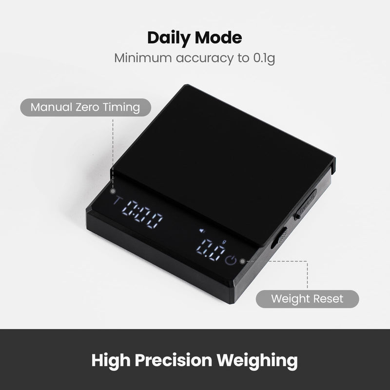 Gemilai Digital Coffee Scales with Timer, 2kg/0.1g High Precision, Accurate Measurement for Espresso and Pour-Over, with LCD Display, Rechargeable