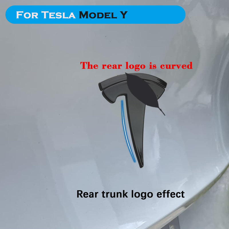 YHCDSEA for Model Y Emblem Badge Sticker Cover, fit for Model Y Logo Decals Accessories (Glossy Black) Glossy Black