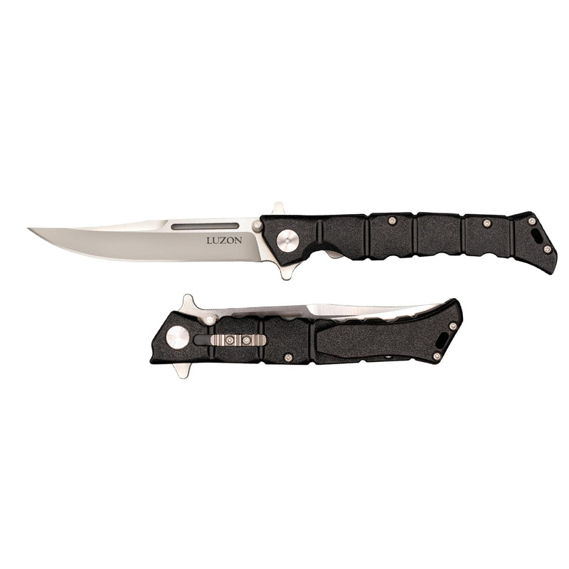 COLD STEEL Medium Luzon 4" 8Cr13MoV Razor-Sharp Clip Point Blade 5" GFN Handle Tactical EDC Folding Knife w/Leaf-Spring Lock Black Boxed